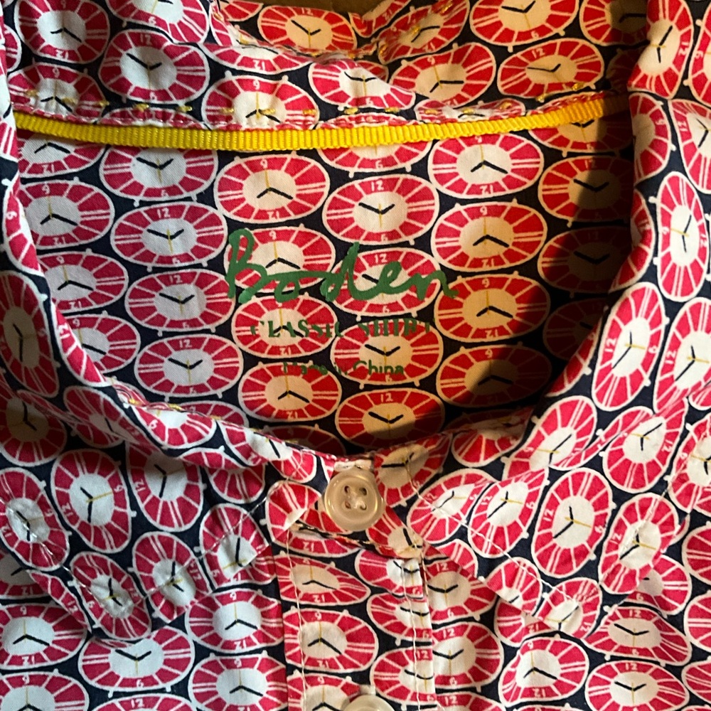 Boden Clock Patterned Button-Down Shirt - image 2